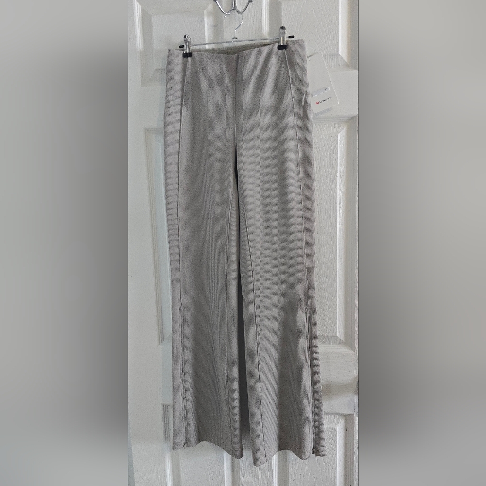 Lululemon Brushed Softstreme Ribbed Zip Flared Pant 32.5" Riverstone - Picture 5 of 13